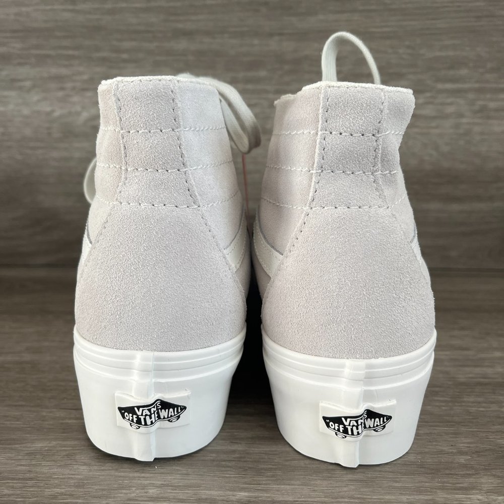Vans Sk8-Hi Tapered Soft Suede Stackform Dawn Blue Gray White Women's NWB - Picture 5 of 8